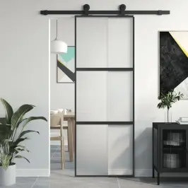 Lükanduks, Must, 76X205 cm Karastatud Klaas Ja Alumiinium