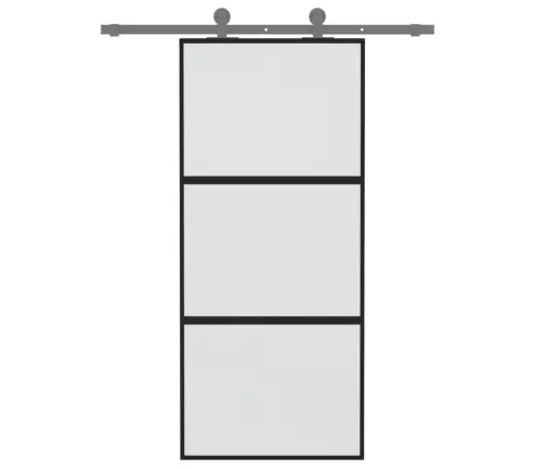 Bīdāmās Durvis, Melnas, 90X205 Cm, Rūdīts Stikls Un Alumīnijs Vidaxl