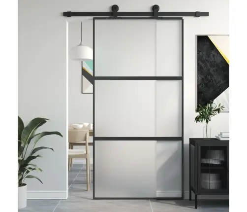 Bīdāmās Durvis, Melnas, 102,5X205 Cm, Rūdīts Stikls, Alumīnijs Vidaxl