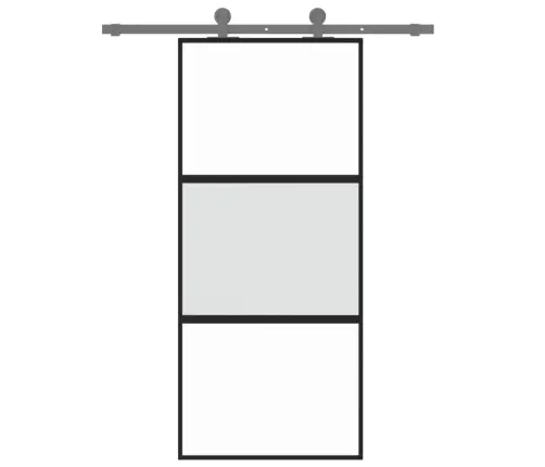 Bīdāmās Durvis, Melnas, 90X205 Cm, Rūdīts Stikls Un Alumīnijs Vidaxl