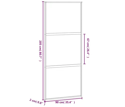 Bīdāmās Durvis, Melnas, 90X205 Cm, Rūdīts Stikls Un Alumīnijs Vidaxl
