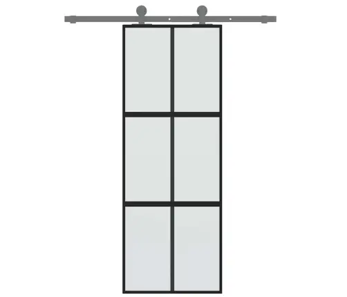 Stumdomos Durys, Juodos, 76X205cm Grūdintas Stiklas/Aliuminis