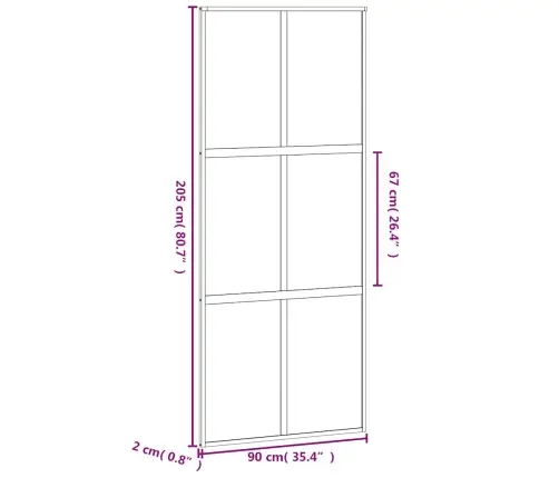 Liuguks, Must, 90 X 205 cm Karastatud Klaas Ja Alumiinium Liuguks, Must, 90 X 205 cm Karastatud Klaas Ja Alumiinium