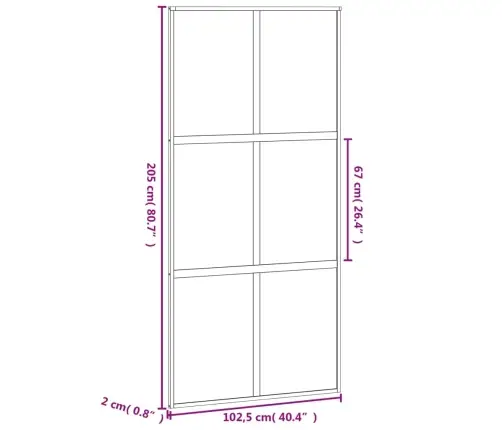 Bīdāmās Durvis, Melnas, 102,5X205 Cm, Rūdīts Stikls, Alumīnijs Vidaxl