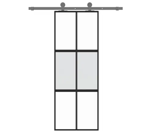 Lükanduks, Must, 76X205 cm Karastatud Klaas Ja Alumiinium