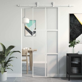 Lükanduks, Valge, 76 X 205 cm Karastatud Klaas Ja Alumiinium