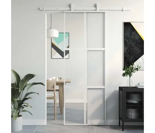 Stumdomos Durys, Baltos, 76X205cm Grūdintas Stiklas/Aliuminis