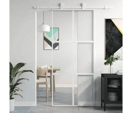 Stumdomos Durys, Baltos, 90X205cm Grūdintas Stiklas/Aliuminis