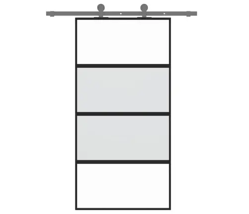 Bīdāmās Durvis, Melnas, 102,5X205 Cm, Rūdīts Stikls, Alumīnijs Vidaxl