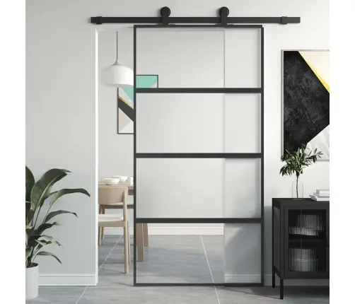 Bīdāmās Durvis, Melnas, 102,5X205 Cm, Rūdīts Stikls, Alumīnijs Vidaxl