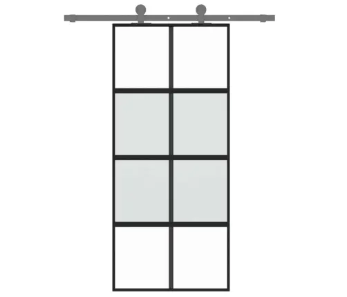 Stumdomos Durys, Juodos, 90X205cm Grūdintas Stiklas/Aliuminis