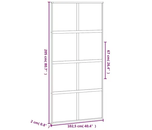 Stumdomos Durys, Juodos, 102,5X205cm Stiklas Ir Aliuminis