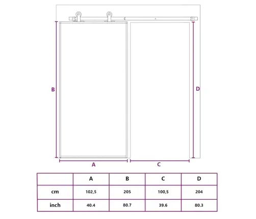 Stumdomos Durys, Juodos, 102,5X205cm Stiklas Ir Aliuminis