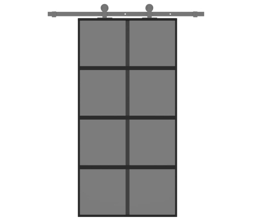 Stumdomos Durys, Juodos, 102,5X205cm Stiklas Ir Aliuminis