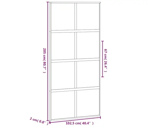 Stumdomos Durys, Juodos, 102,5X205cm Stiklas Ir Aliuminis