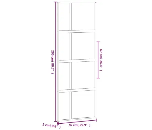 Lükanduks, Must, 76X205 cm Karastatud Klaas Ja Alumiinium