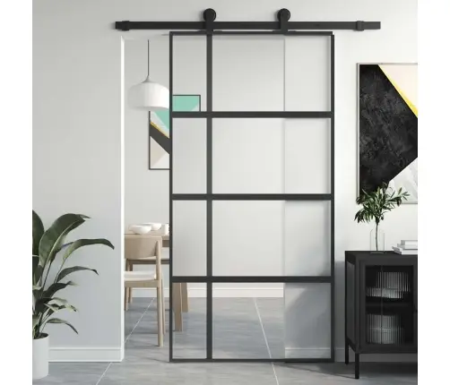 Liuguks, Must, 102,5 X 205 cm Karastatud Klaas Ja Alumiinium
