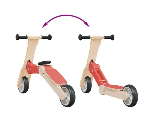 Vaikiškas Paspirtukas, 2-1, Raudonos Spalvos