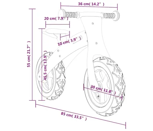 Līdzsvara Ritenis Bērniem Ar Piepūšamām Riepām, Sarkans Vidaxl