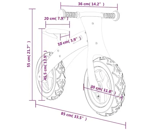 Līdzsvara Ritenis Bērniem Ar Piepūšamām Riepām, Zils Vidaxl