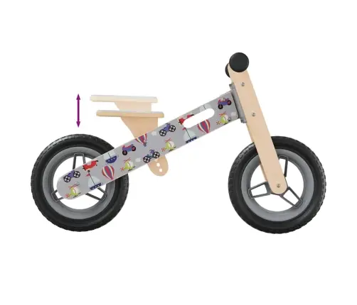 Vaikiškas Balansinis Dviratis, Pilkos Spalvos, Su Spaudiniais Vaikiškas Balansinis Dviratis, Pilkos Spalvos, Su Spaudiniais