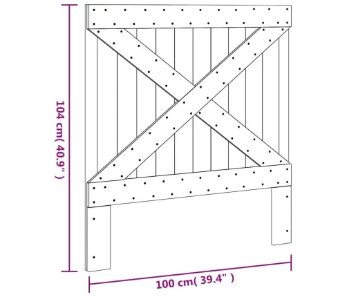 Galvgalis, 100X104 Cm, Priedes Masīvkoks Vidaxl