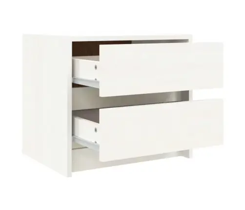 Naktsskapītis, Balts, 40X31X35,5 Cm, Priedes Masīvkoks Vidaxl