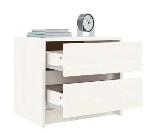 Naktsskapīši, 2 Gab., Balti, 40X31X35,5 Cm, Priedes Masīvkoks Vidaxl