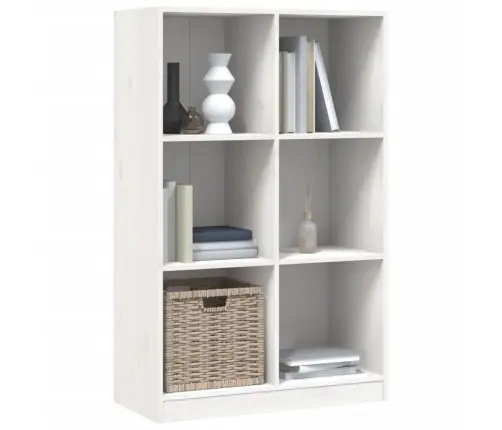 Raamatukapp, Valge, 70 X 33 X 110 cm Männipuit