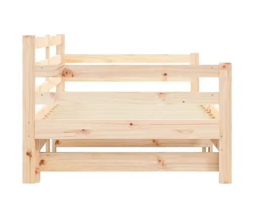 Lova Su Ištraukiama Dalimi, 90X200cm Pušies Medienos Masyvas