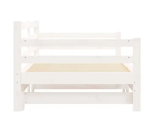 Izvelkams Dīvāns, Balts, 90X190 Cm, Priedes Masīvkoks Vidaxl