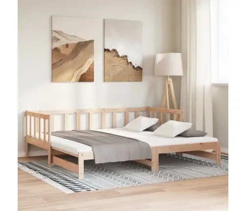 Izvelkams Dīvāns, 90X200 Cm, Priedes Masīvkoks Vidaxl