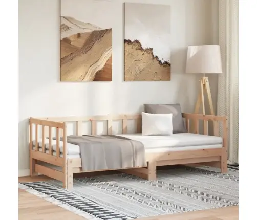 Izvelkams Dīvāns, 90X200 Cm, Priedes Masīvkoks Vidaxl