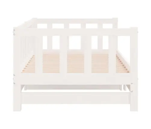 Izvelkams Dīvāns, Balts, 90X200 Cm, Priedes Masīvkoks Vidaxl