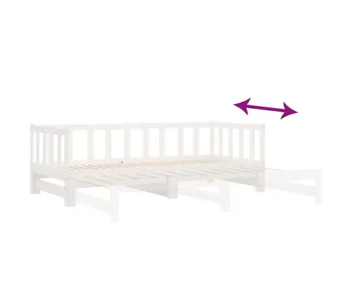 Izvelkams Dīvāns, Balts, 90X200 Cm, Priedes Masīvkoks Vidaxl