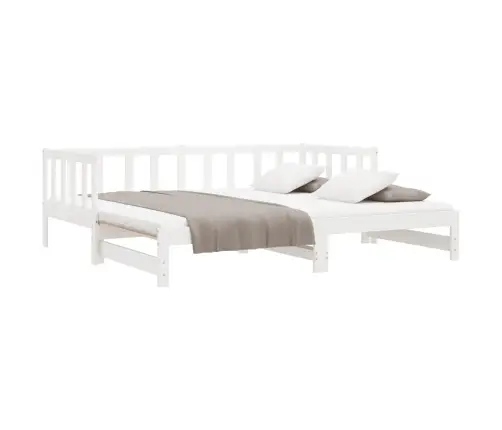 Izvelkams Dīvāns, Balts, 90X200 Cm, Priedes Masīvkoks Vidaxl