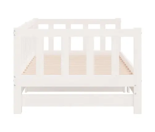 Izvelkams Dīvāns, Balts, 80X200 Cm, Priedes Masīvkoks Vidaxl