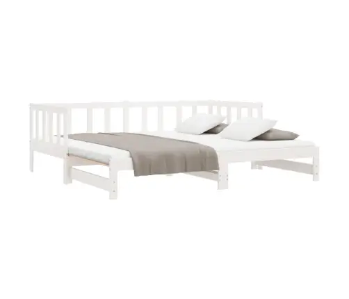 Izvelkams Dīvāns, Balts, 80X200 Cm, Priedes Masīvkoks Vidaxl