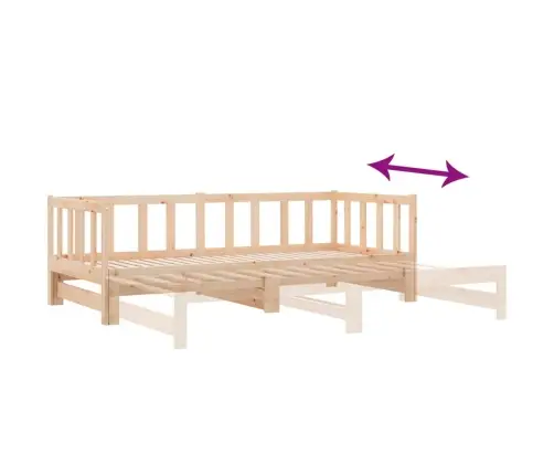 Izvelkams Dīvāns, 90X190 Cm, Priedes Masīvkoks Vidaxl