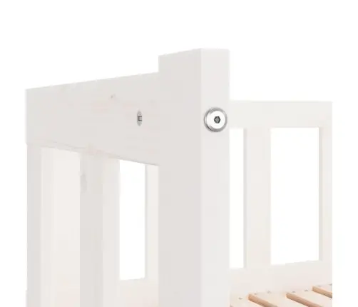 Päevavoodi Väljatõmmatava Osaga, Valge, 90 X 190 cm Männipuit