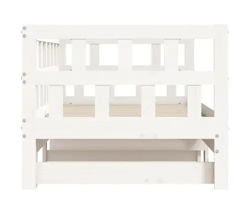 Izvelkams Dīvāns, Balts, 90X190 Cm, Priedes Masīvkoks Vidaxl