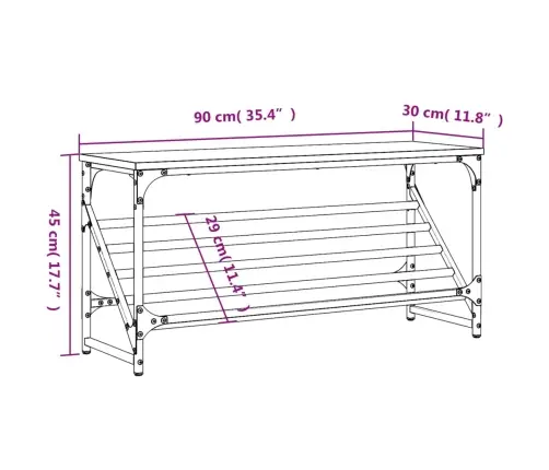 Lentyna Batams, Sonoma Ąžuolo, 90X30X45cm Apdirbta Mediena