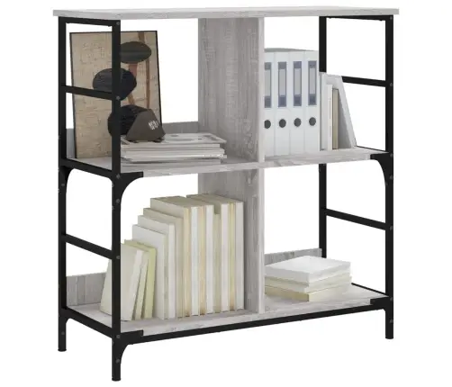 Grāmatplaukts, Pelēks, 78,5X33X82 , Inženierijas Koks Vidaxl