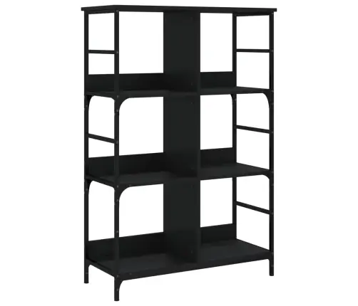Knygų Lentyna, Juoda, 78,5X33X117,5cm Apdirbta Mediena