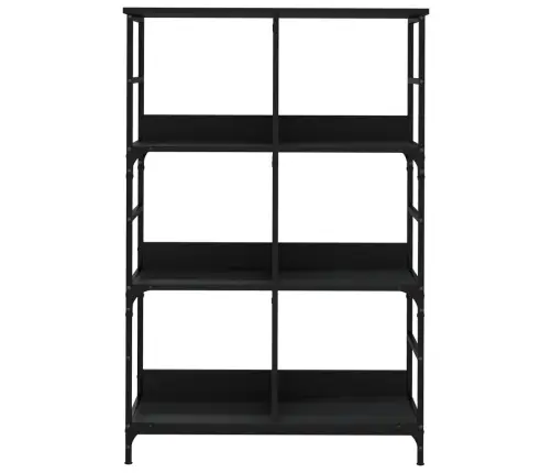 Knygų Lentyna, Juoda, 78,5X33X117,5cm Apdirbta Mediena