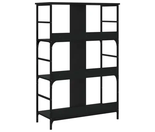 Knygų Lentyna, Juoda, 78,5X33X117,5cm Apdirbta Mediena