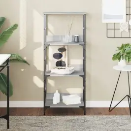 Grāmatplaukts, Pelēks, 50X33X117,5 Cm, Inženierijas Koks Vidaxl