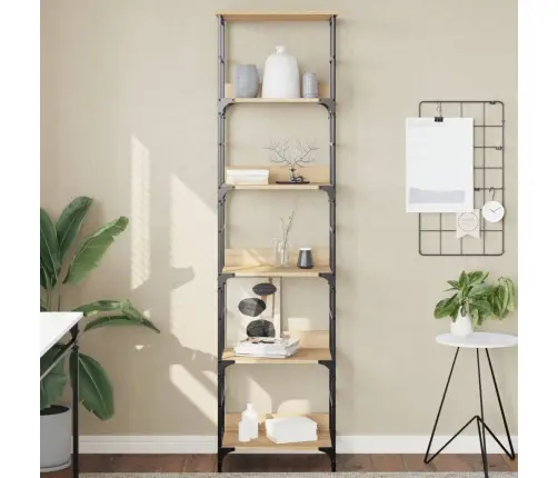 Grāmatplaukts, Ozolkoka, 50X33X188,5 Cm, Inženierijas Koks Vidaxl