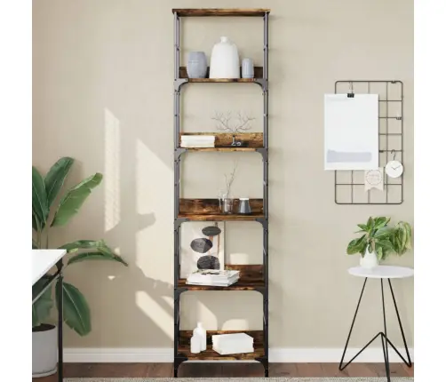 Grāmatplaukts, Ozolkoka, 50X33X188,5 Cm, Inženierijas Koks Vidaxl