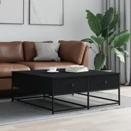 Kohvilaud, Must, 100 X 99 X 40 cm Tehispuit